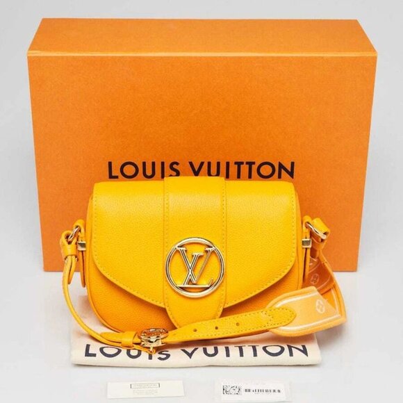 Louis Vuitton Sunbeam Yellow Calfskin Leather LV Pont 9 Soft PM Bag - Picture 7 of 12